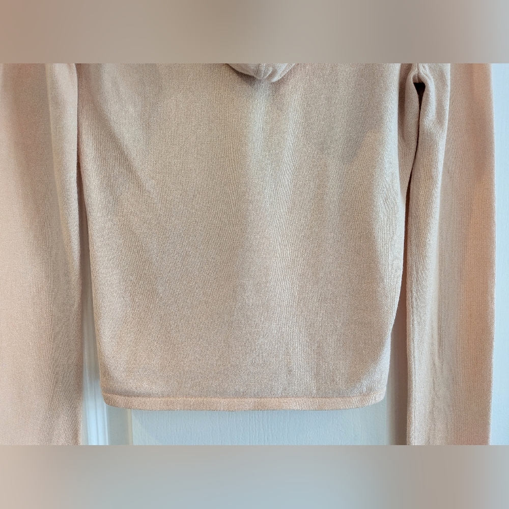 Anthropologie Moth Light Pink Contrast Stripes Hooded Button Up Cardigan Size S - Picture 10 of 13